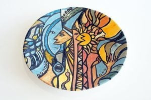 Inca visions ceramic art plate