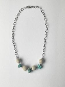 turquoise ceramic necklace