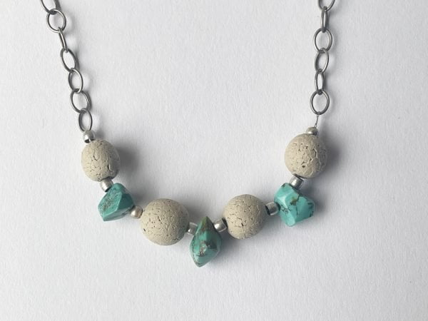 Turquoise ceramic necklace