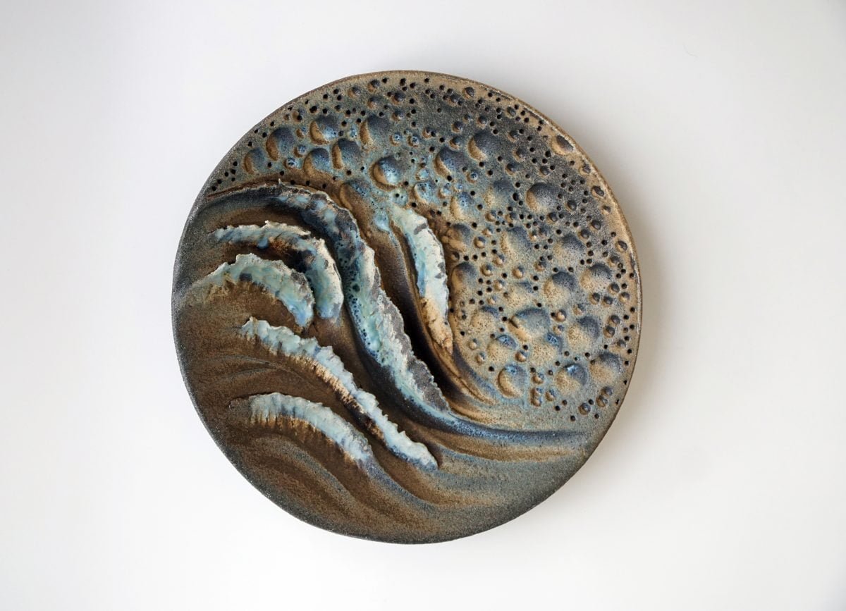 decorative ceramic plate with beach