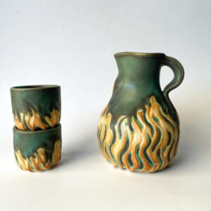 ceramic carafe and cups