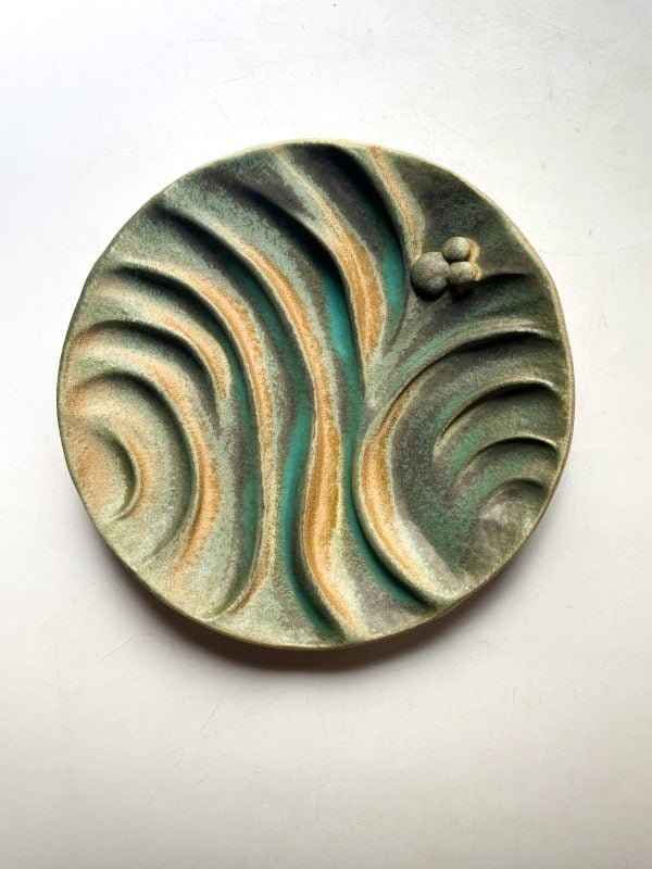 ceramic art plate ocean artwork