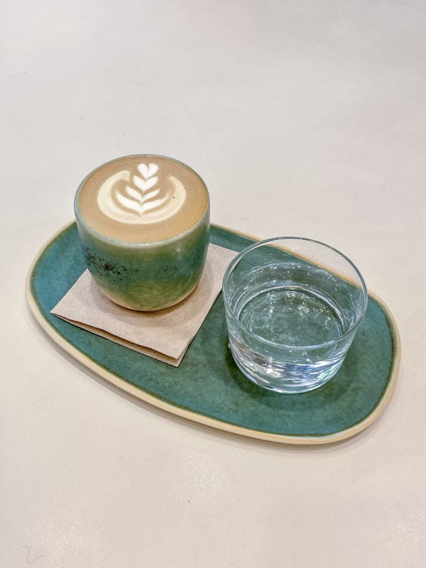 turquoise ceramic breakfast set by amelia johannsen