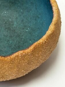 texture detail rustic turquoise bowl