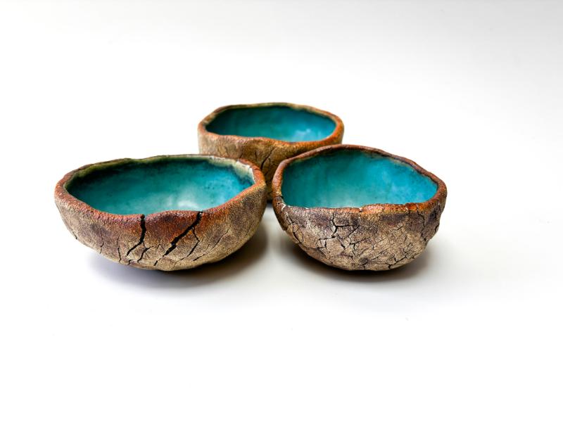 organic turquoise bowls