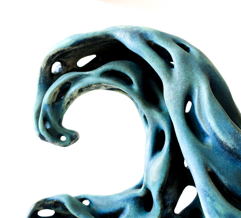 ceramic art wave sculpture