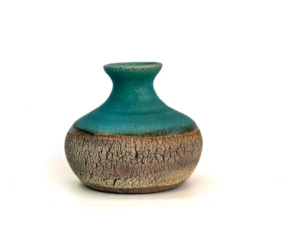 rustic turquoise ceramic vase