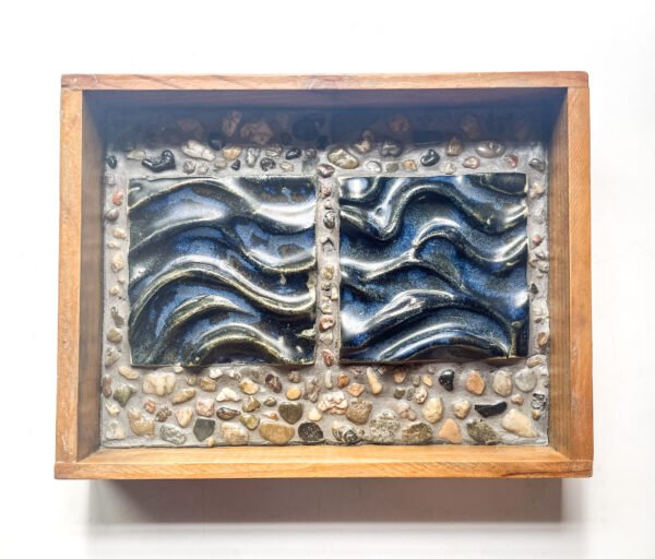 Sea Waves and Stones ceramic tile art