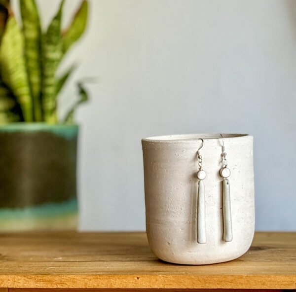 Porcelain and Silver Earrings