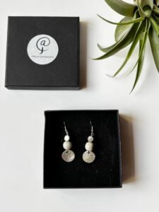 porcelain and silver earrings