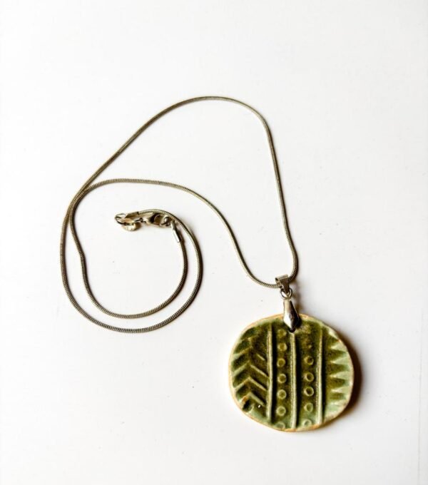 Ancient Patterns Stoneware Pendant Necklace