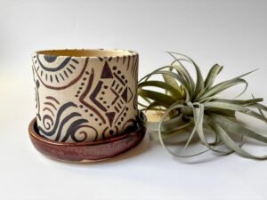 painted ceramic planter