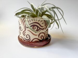 painted ceramic planter