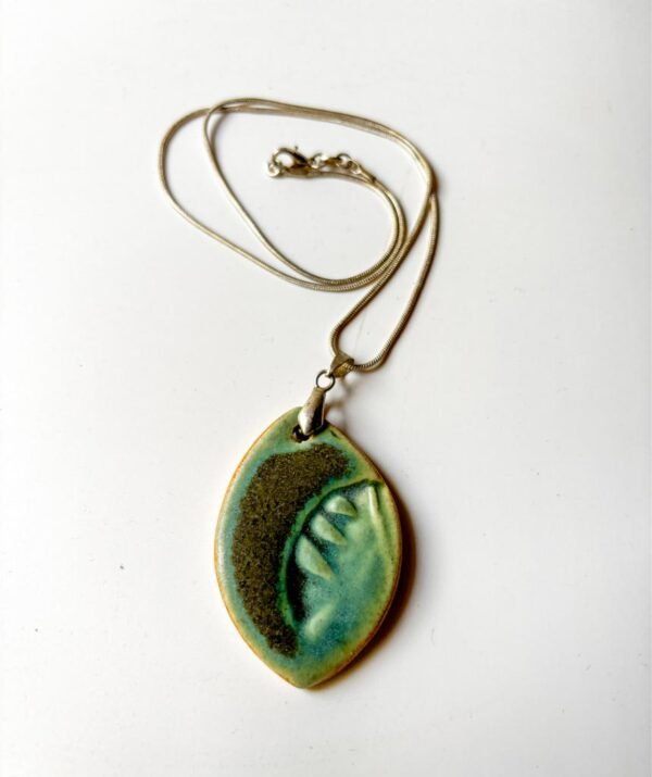 large turquoise ceramic pendant necklace