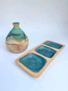 Ceramic Triple Snack Dish